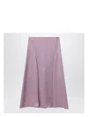 Fendi Silk Jacquard Skirt With High Waist And Flared Silhouette In Purple