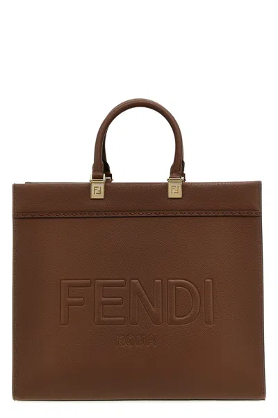 Fendi Women ' Sunshine' Midi Shopping Bag In Brown