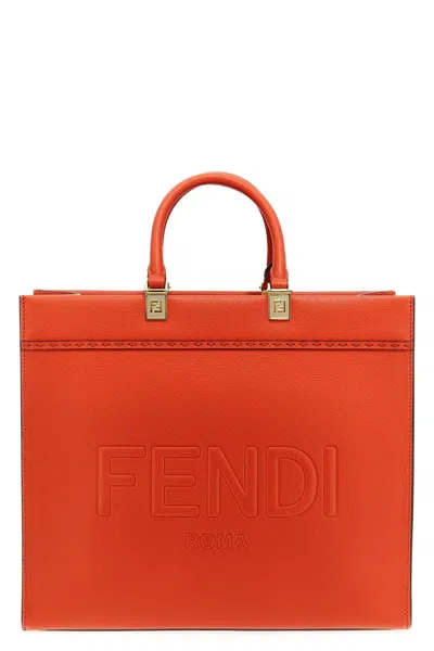 Fendi Women ' Sunshine' Midi Shopping Bag In Red