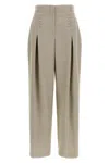 Fendi Beige Micro Check Trousers In Cream