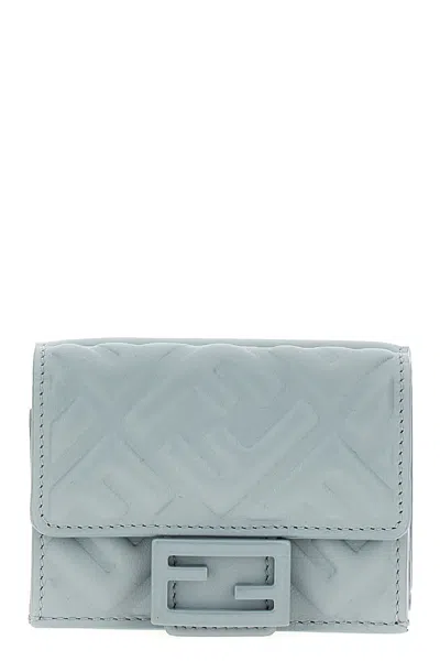 Fendi Women 'micro Trifold Baguette' Wallet In Blue
