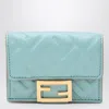 Fendi Light Blue Micro Trifold Baguette Wallet In Light Blue