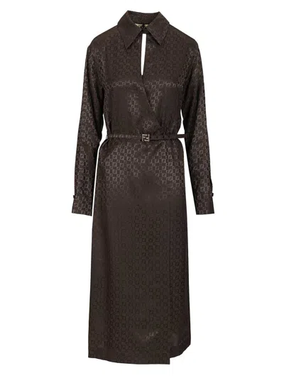 FENDI FENDI WOMEN MIDI SHIRT DRESS