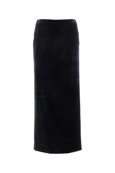 FENDI FENDI WOMEN MIDNIGHT BLUE VELVET SKIRT