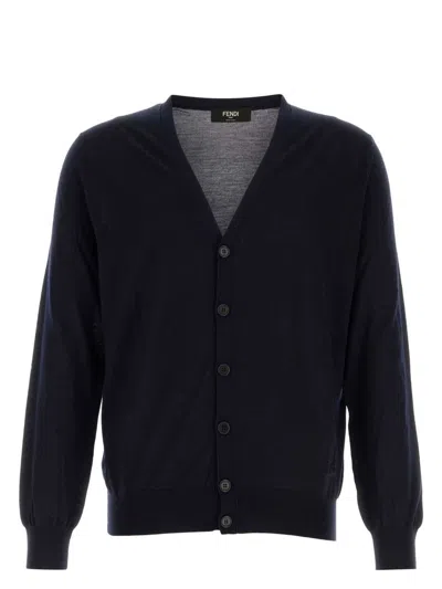Fendi Women's Midnight Stretch Wool Cardigan