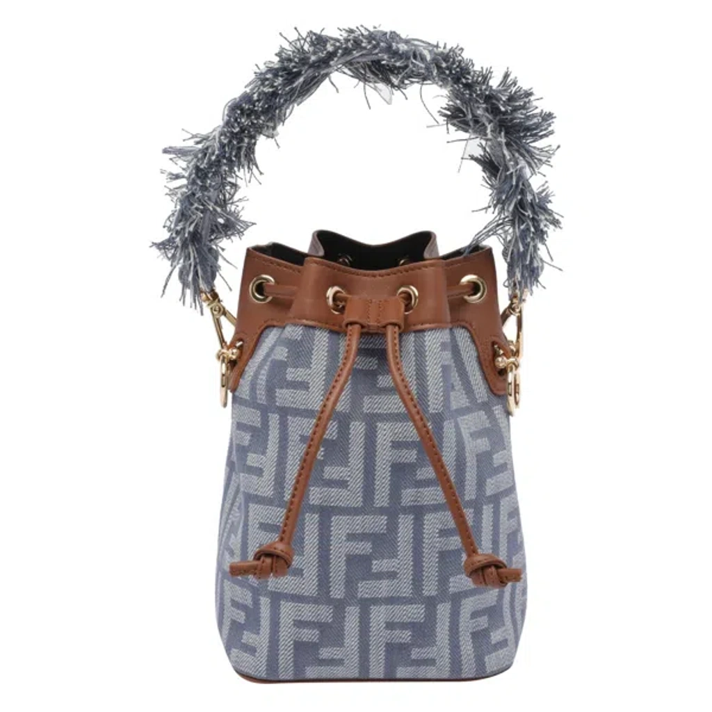 Fendi Women Mini Denim Ff Logo Mon Tresor In Blue | ModeSens