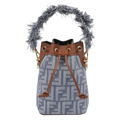 Fendi Women Mini Denim Ff Logo Mon Tresor