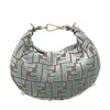Fendi Mini Graphy Jacquard Shoulder Bag In Blue