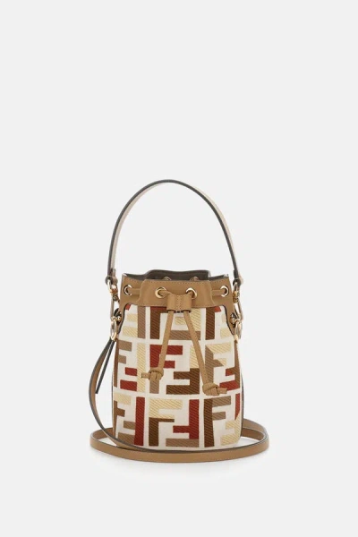 FENDI FENDI WOMEN MINI MON TRESOR CANVAS WITH EMBROIDERY
