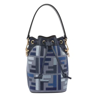 Fendi Women Mini Mon Tresor Ff Embroidered Bucket Bag
