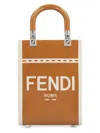 Fendi Mini Sunshine Crossbody Satchel With Adjustable Strap In Beige