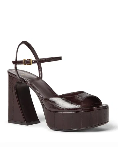 Fendi Women's Missina Lucida Platform Sandals In Burgundy