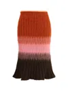 Fendi Gradient Mohair And Wool High-waisted Midi Skirt Clothing In Multi