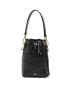 Fendi Women Mon Tresor Leather Bucket Bag With Ff Motif In Black