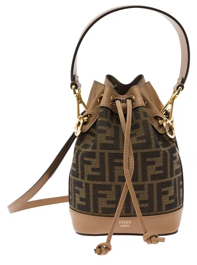 Fendi Women 'mon Tresor' Brown Minibag With Drawstring In Ff Fabric Woman