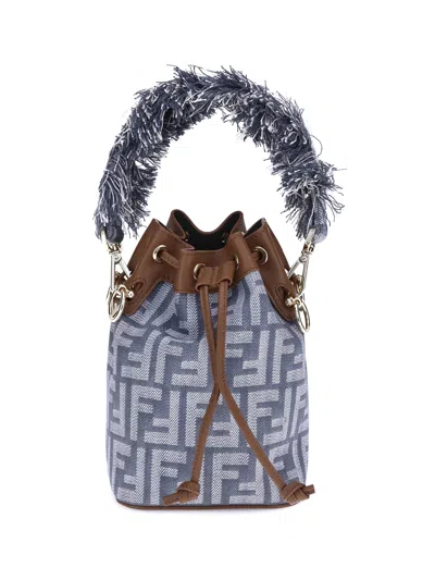 Fendi Women Mon Tresor Bucket Bag In Blue