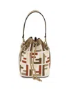 Fendi Women Mon Tresor Ff Jacquard Fabric And Leather Bucket Bag In Multi