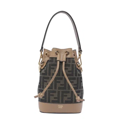 Fendi Women Mon Tresor Ff Bucket Bag In Brown