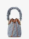 Fendi Women Mon Tresor Jacquard Ff Fabric And Leather Bucket Bag In Multi