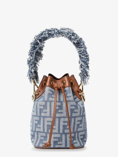 Fendi Women Mon Tresor Jacquard Ff Fabric And Leather Bucket Bag In Multi