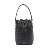 Fendi Women Mon Tresor Leather Bucket Bag With Ff Motif In Black