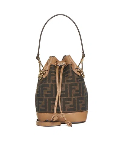 Fendi Women Mon Tresor Mini Bag In Brown Ff Fabric