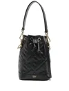 Fendi Women Mon Tresor Leather Bucket Bag With Ff Motif In Black