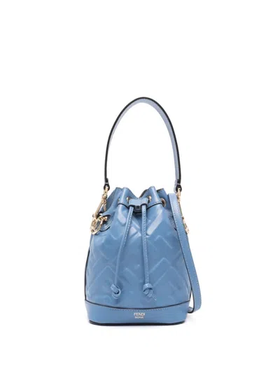 Fendi Blue Mon Tresor Mini Bucket Bag In Multicolor