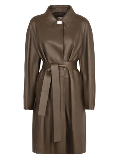 Fendi Women's Mud Leather Coat