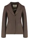 Fendi Dark Green Wool And Mohair Blazer