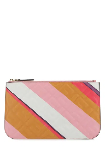 Fendi Women Multicolor Leather Clutch