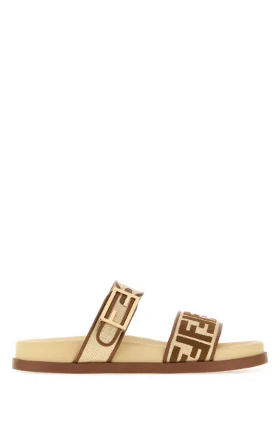 FENDI MULTICOLOR LOGO FEEL SLIDES