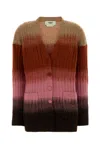 Fendi Gradient Knit Cardigan Featuring Front Pockets In Multi