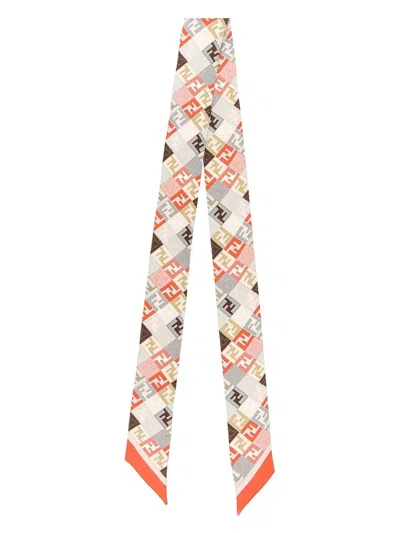 FENDI WOMEN'S MULTICOLOUR SILK BANDEAU WITH FF LOGO | FXT011AUMD