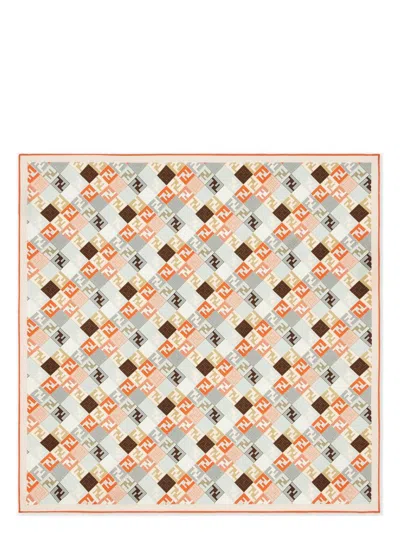 FENDI WOMEN'S MULTICOLOUR SILK FOULARD WITH FF LOGO | FXT091AUMD