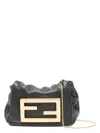 Fendi Nano Mamma White Baguette In Black