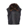 Fendi Women Nappa Sheepskin Vest With Ff Buckles In Black