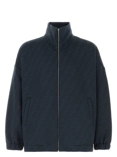 FENDI WOMEN'S NAVY POLYESTER BLEND SWEATSHIRT