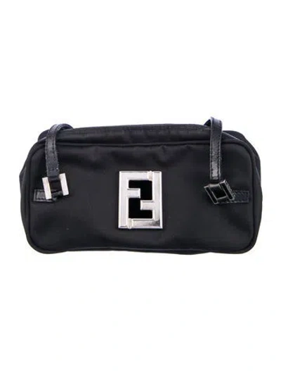 Pre-owned Fendi Women's Nylon Accessory Pouch In Black