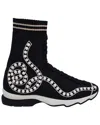 Fendi Women's Nylon Rockoko Pearly Beaded Knit Sock Sneaker (authentic Pre-  Loved)