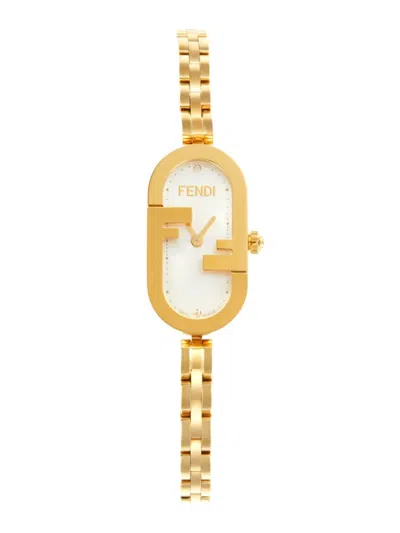 Fendi Women's O'lock 14.8mm Ip Goldtone Stainless Steel & 0.03 Tcw Diamond Bracelet Watch