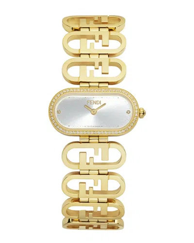 Fendi Women's O'lock Diamond Watch In Gold