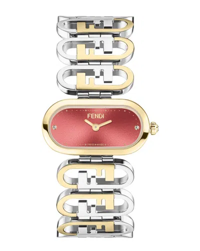 Fendi Women's O'lock Diamond Watch In Gold