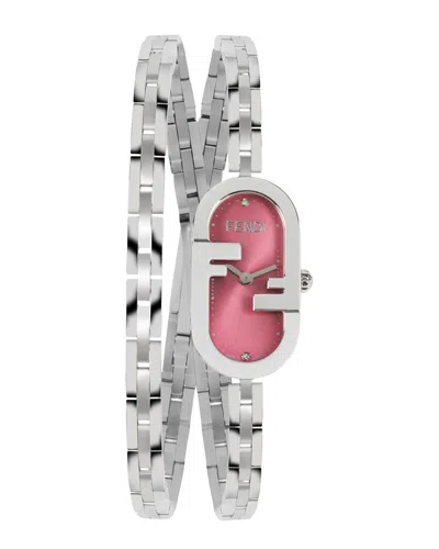 Fendi Women's O'lock Diamond Watch In Metallic