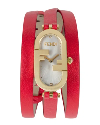 Fendi Women's O'lock Diamond Watch In Red