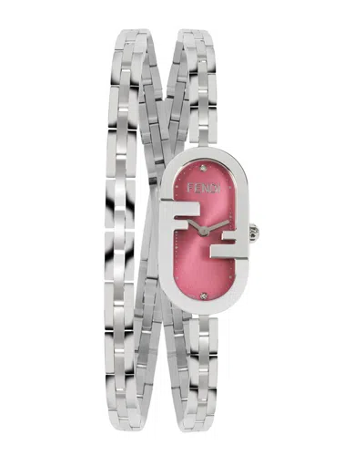 Fendi Women's O'lock Diamond Watch In Transparent