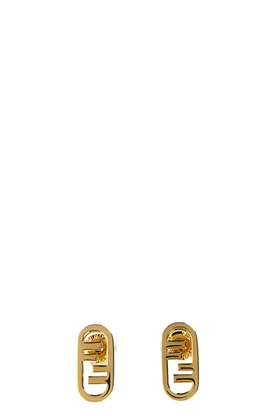 Fendi Women 'o'lock' Earrings In Gold