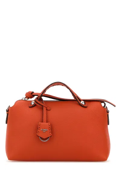 Fendi Women Orange Leather Medium By The Way Handbag