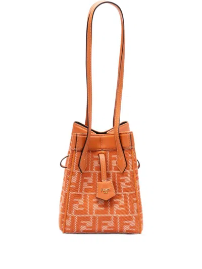 Fendi Women Origami Mini Bucket Bag In Orange