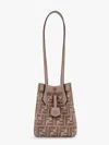 Fendi Women Origami Mini Leather And Denim-effect Ff Jacquard Transformable Mini-bag